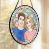 Happy Wife, Happy Life! - Couple Personalized Custom Stained Glass Window Hanging Suncatcher - Christmas Gift For Husband Wife, Anniversary