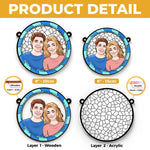 You Had Me At Hello - Couple Personalized Window Hanging Suncatcher Ornament - Christmas Gift For Husband Wife, Anniversary