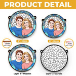 Custom Name Couple Love Gifts - Personalized Suncatcher Ornament