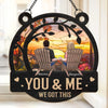 You & Me, Together Forever - Couple Personalized Window Hanging Suncatcher Ornament - Gift For Husband Wife, Anniversary