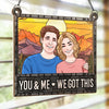 My Love For You Is Evergreen - Couple Personalized Window Hanging Suncatcher Ornament - Christmas Gift For Husband Wife, Anniversary