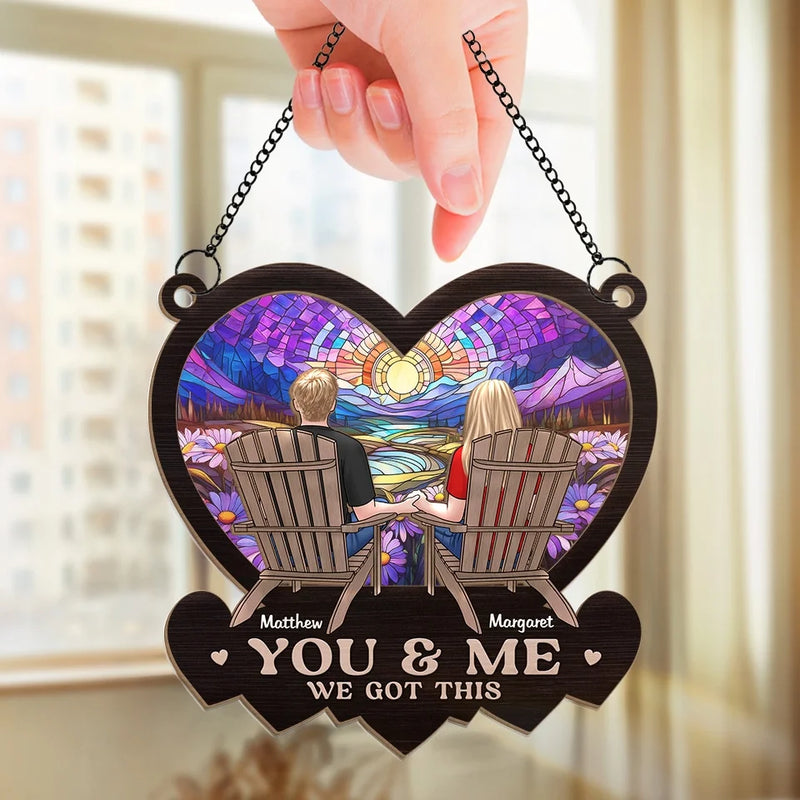 You're My Christmas Past, Present, And Future - Couple Personalized Window Hanging Suncatcher Ornament - Christmas Gift For Husband Wife, Anniversary
