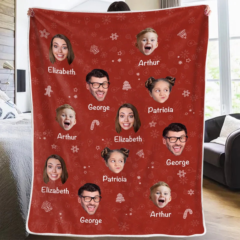 Custom Photo Unwrap Yourself The Merriest Of Holidays - Family Personalized Custom Blanket - Christmas Gift For Family Members