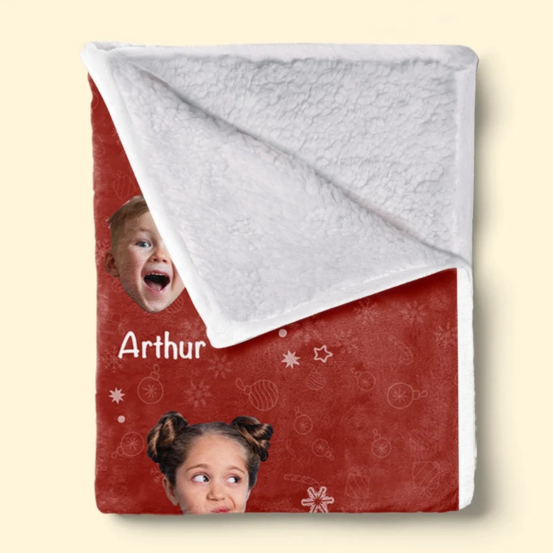 Custom Photo Unwrap Yourself The Merriest Of Holidays - Family Personalized Custom Blanket - Christmas Gift For Family Members