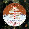 The Love Of Family Makes Every Christmas Merry - Family Personalized Custom Leather Ornament - Christmas Gift For Family Members