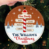 The Love Of Family Makes Every Christmas Merry - Family Personalized Custom Leather Ornament - Christmas Gift For Family Members