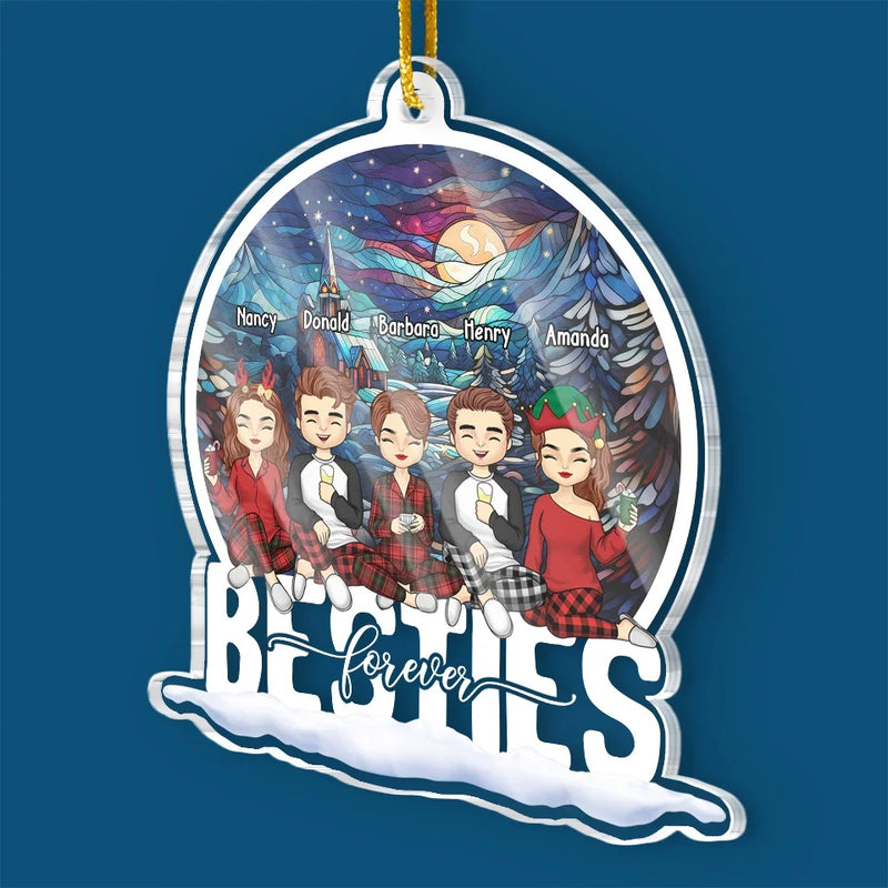 Besties Make The Best Christmas Memories - Bestie Personalized Custom Ornament - Acrylic Custom Shaped - Christmas Gift For Best Friends, BFF, Sisters