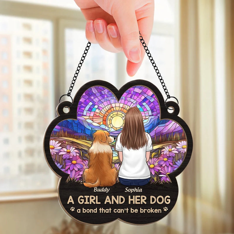 Where There Is Love, There Is No Goodbye - Memorial Personalized Window Hanging Suncatcher Ornament - Sympathy Gift For Pet Owners, Pet Lovers