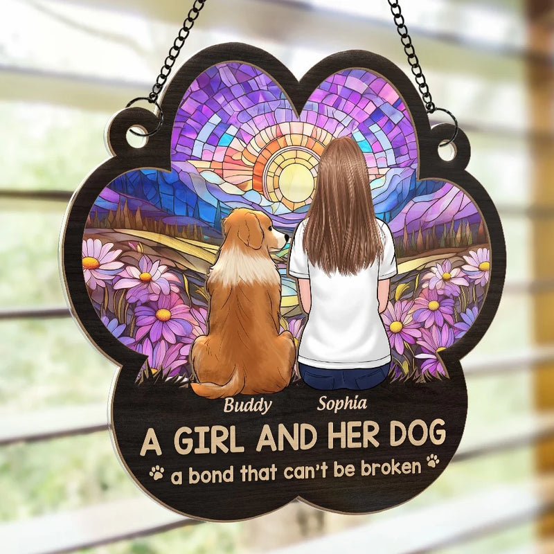 Where There Is Love, There Is No Goodbye - Memorial Personalized Window Hanging Suncatcher Ornament - Sympathy Gift For Pet Owners, Pet Lovers