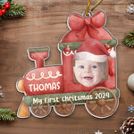 Custom Photo Baby's First Christmas Train Gifts - Personalized Ornament