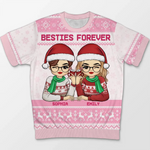 Nothing Could Ever Replace My Best Friend - Bestie Personalized Custom All Over Print Adult Short Sleeve Sweater - Christmas Gift For Best Friends, BFF, Sisters