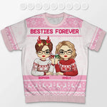 Nothing Could Ever Replace My Best Friend - Bestie Personalized Custom All Over Print Adult Short Sleeve Sweater - Christmas Gift For Best Friends, BFF, Sisters
