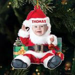 Custom Photo We Traded Silent Nights For This Bundle Of Joy - Family Personalized Custom Ornament - Acrylic Custom Shaped - Christmas Gift For Baby Kids, Newborn Baby