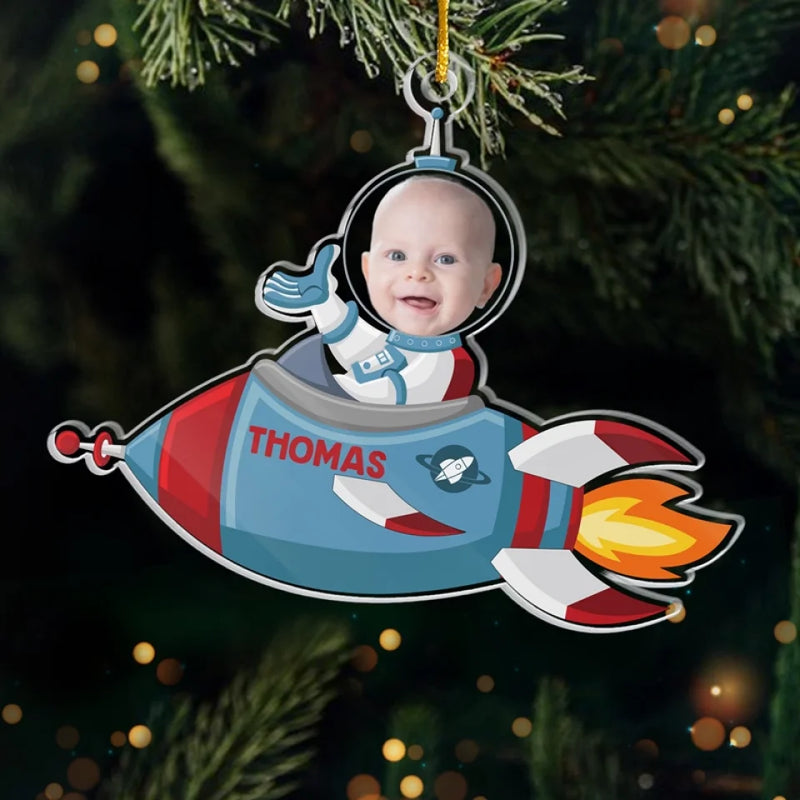 Custom Photo A New Star Comes To The Planet - Family Personalized Custom Ornament - Acrylic Custom Shaped - Christmas Gift For Baby Kids, Newborn Baby, First Christmas