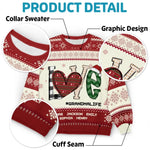 Warm Sweaters And Grandma's Love Make The Perfect Pair - Family Personalized Custom Ugly Sweatshirt - Unisex Wool Jumper - Christmas Gift For Grandma