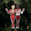 Happiness Is Mother And Daughter Time - Family Personalized Custom Ornament - Acrylic Custom Shaped - Christmas Gift For Mom, Daughter