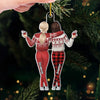 Happiness Is Mother And Daughter Time - Family Personalized Custom Ornament - Acrylic Custom Shaped - Christmas Gift For Mom, Daughter