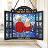 My Favorite Place To Be Is By Your Side - Couple Personalized Window Hanging Suncatcher Ornament - Christmas Gift For Husband Wife, Anniversary