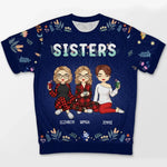 Custom Name Sisters Gifts for Women - Personalized Adult Short Sleeve Sweater