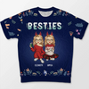 Friendship Is A Priceless Treasure - Bestie Personalized Custom All Over Print Adult Short Sleeve Sweater - Christmas Gift For Best Friends, BFF, Sisters
