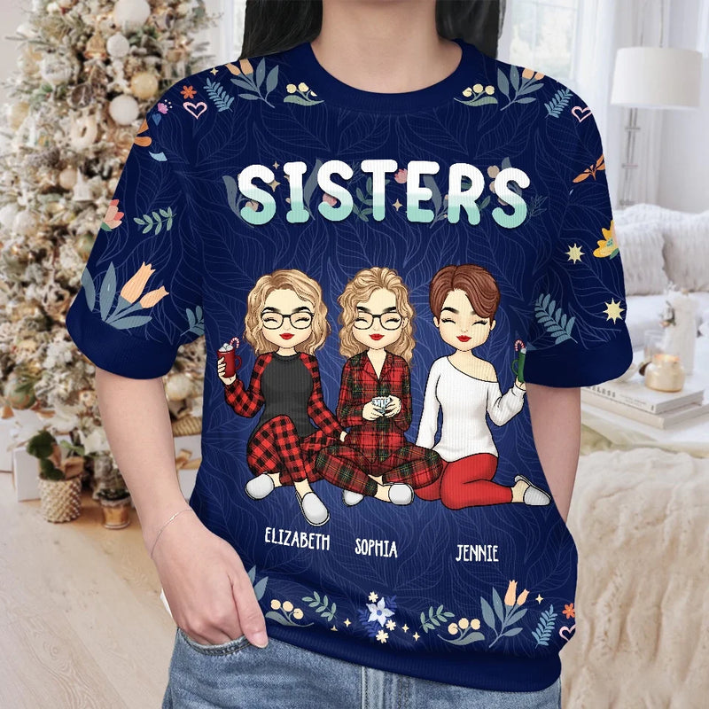 Friendship Is A Priceless Treasure - Bestie Personalized Custom All Over Print Adult Short Sleeve Sweater - Christmas Gift For Best Friends, BFF, Sisters