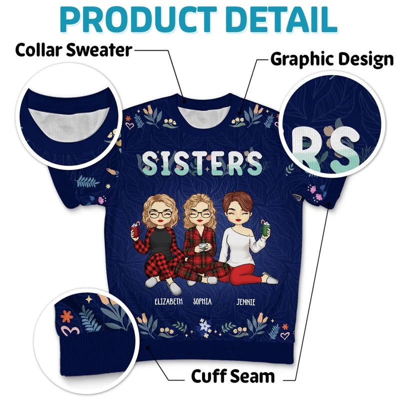 Friendship Is A Priceless Treasure - Bestie Personalized Custom All Over Print Adult Short Sleeve Sweater - Christmas Gift For Best Friends, BFF, Sisters
