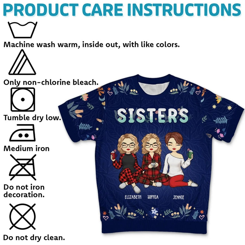 Friendship Is A Priceless Treasure - Bestie Personalized Custom All Over Print Adult Short Sleeve Sweater - Christmas Gift For Best Friends, BFF, Sisters
