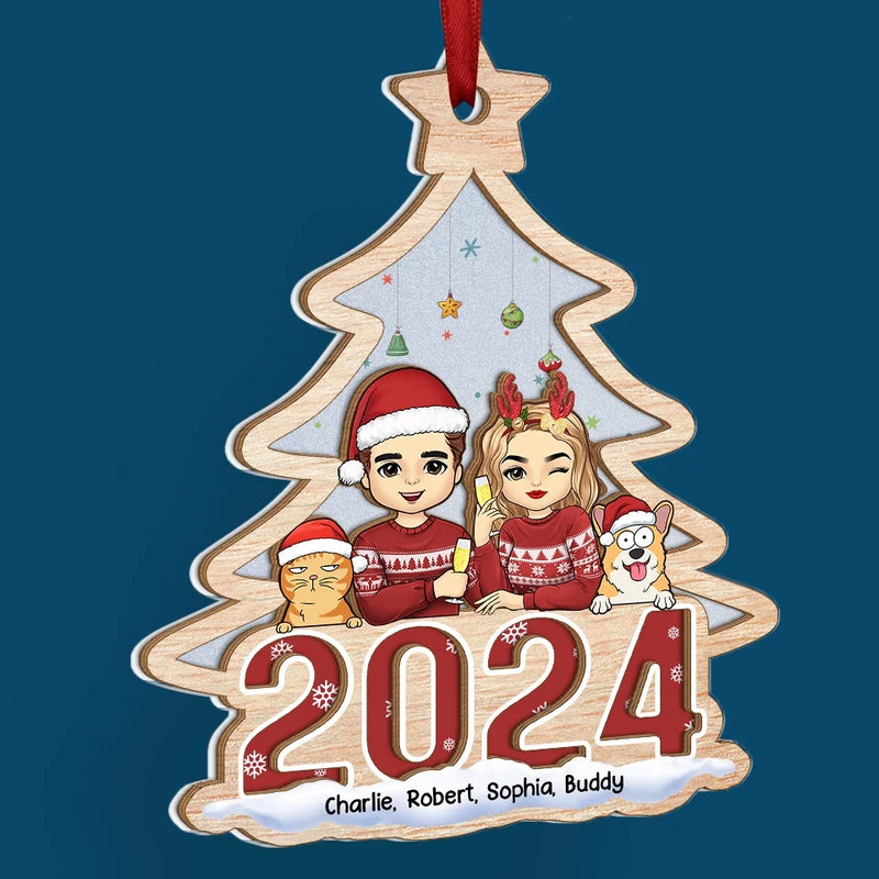 Together, We Make The Season Bright - Dog & Cat  Personalized Custom Wood & Acrylic Ornament - Christmas Gift For Husband Wife, Pet Owners, Pet Lovers