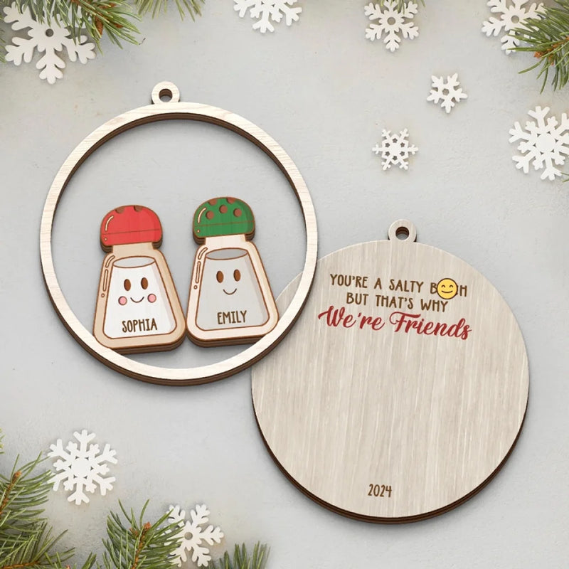 Our Friendship Is A Beautiful Story That Keeps Growing - Bestie Personalized Custom Shaped 2 Layered Wood Christmas Ornament - Christmas Gift For Best Friends, BFF, Sisters