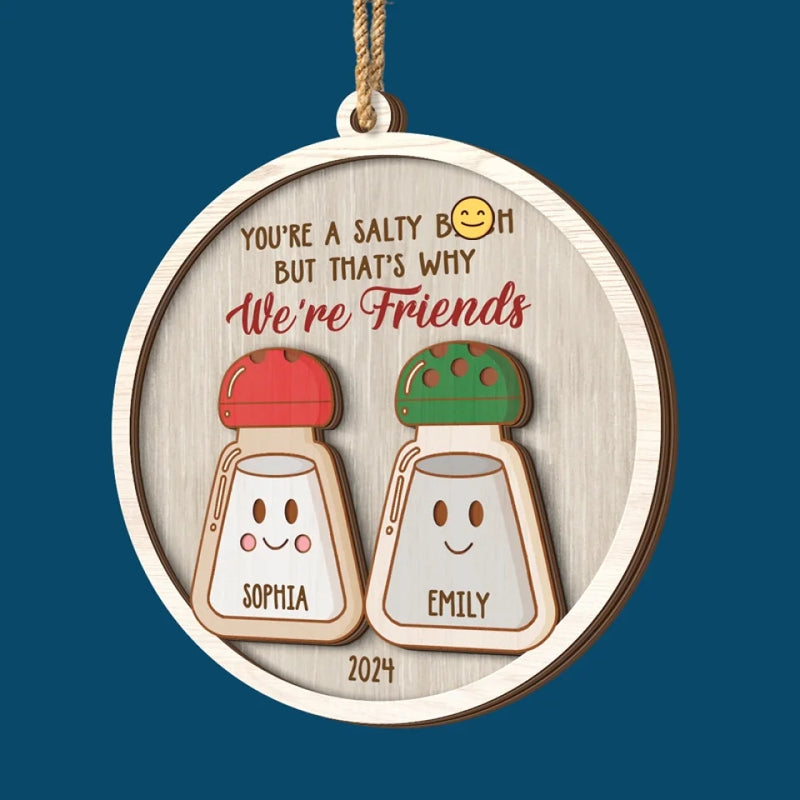 Our Friendship Is A Beautiful Story That Keeps Growing - Bestie Personalized Custom Shaped 2 Layered Wood Christmas Ornament - Christmas Gift For Best Friends, BFF, Sisters
