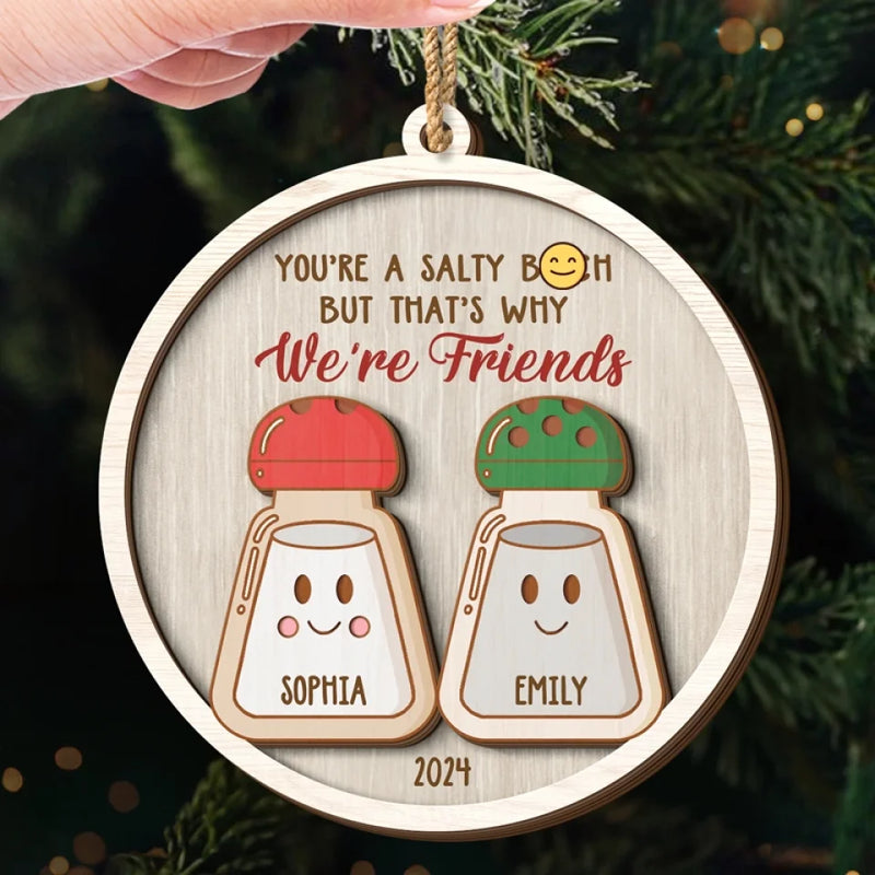 Our Friendship Is A Beautiful Story That Keeps Growing - Bestie Personalized Custom Shaped 2 Layered Wood Christmas Ornament - Christmas Gift For Best Friends, BFF, Sisters