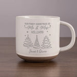 Custom Name First Christmas Gifts for Newlyweds - Personalized Pottery Mug