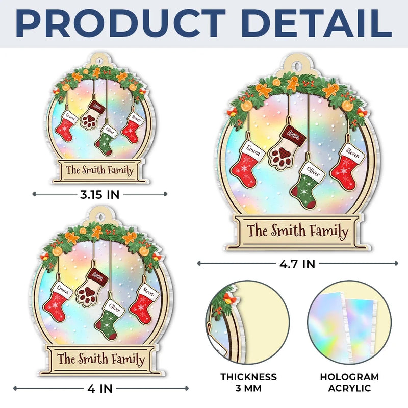 Family Is The Greatest Christmas Gift Of All - Family Personalized Custom Hologram Ornament - Christmas Gift For Family Members