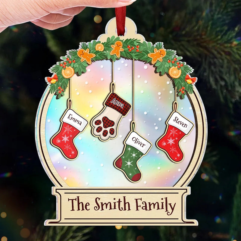 Family Is The Greatest Christmas Gift Of All - Family Personalized Custom Hologram Ornament - Christmas Gift For Family Members