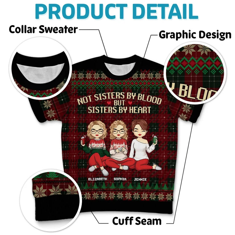 There Is No Greater Gift Than Friendship - Bestie Personalized Custom All Over Print Adult Short Sleeve Sweater - Christmas Gift For Best Friends, BFF, Sisters