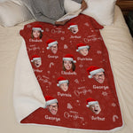 Custom Photo Joy Of Christmas Is Family - Family Personalized Custom Blanket - Christmas Gift For Family Members