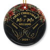 My Heart Is As Full As These Christmas Lights Are Bright - Couple Personalized Custom Ornament - Ceramic Round Shaped - Christmas Gift For Husband Wife, Anniversary, First Christmas