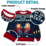 Merry And Bright With My Bestie By My Side - Bestie Personalized Custom Ugly Sweatshirt - Unisex Wool Jumper - Christmas Gift For Best Friends, BFF, Sisters