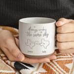 Always Under The Same Sky - Bestie Personalized Custom Pottery Mug - Gift For Best Friends, BFF, Sisters