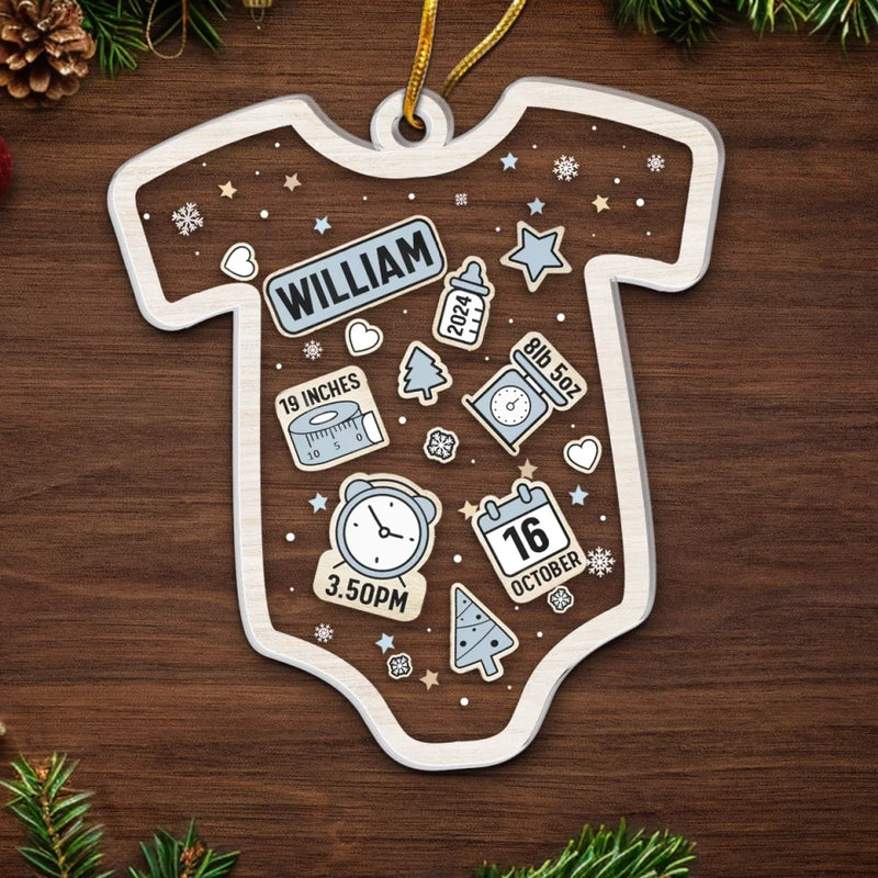 First Christmas Snuggles, First Christmas Giggles! - Family Personalized Custom Ornament - Acrylic Custom Shaped - Christmas Gift For Baby Kids, Newborn Baby