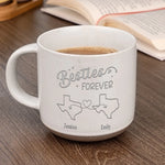 Custom Name Long Distance Best Friend Gifts - Personalized Pottery Mug