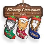 Deck The Paws With Lots Of Claws - Cat Personalized Custom Ornament - Wood Custom Shaped - Christmas Gift For Pet Owners, Pet Lovers