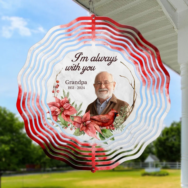 Custom Photo Not A Day Goes By That You Are Not Missed - Memorial Personalized Custom Wind Spinner - Sympathy Gift For Family Members