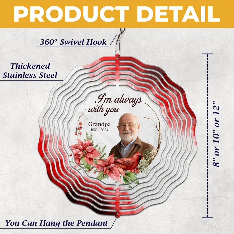 Custom Photo Not A Day Goes By That You Are Not Missed - Memorial Personalized Custom Wind Spinner - Sympathy Gift For Family Members