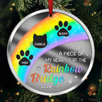Custom Pet Name Rainbow Bridge Memorial Gifts - Personalized Mirrored Acrylic Ornament
