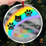 Custom Pet Name Rainbow Bridge Memorial Gifts - Personalized Mirrored Acrylic Ornament