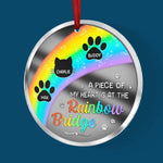 Custom Pet Name Rainbow Bridge Memorial Gifts - Personalized Mirrored Acrylic Ornament