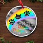 Custom Pet Name Rainbow Bridge Memorial Gifts - Personalized Mirrored Acrylic Ornament