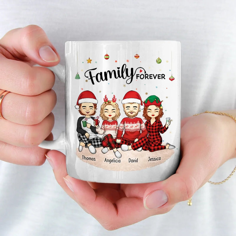 Family Makes Christmas Feel Magical - Family Personalized Custom Mug - Christmas Gift For Family Members