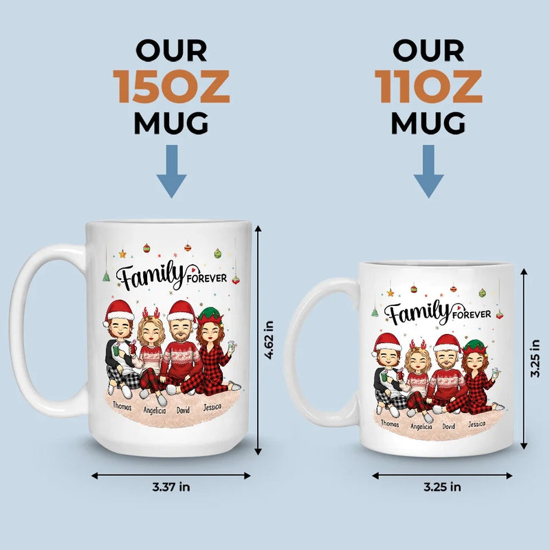 Family Makes Christmas Feel Magical - Family Personalized Custom Mug - Christmas Gift For Family Members
